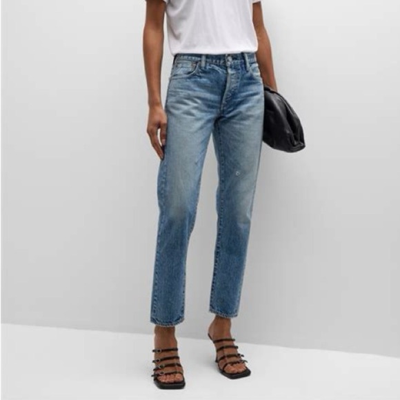 MOUSSY VINTAGE Lt Wash Straight Distressed Tapered Orlando Jeans Size 26 - Picture 1 of 12